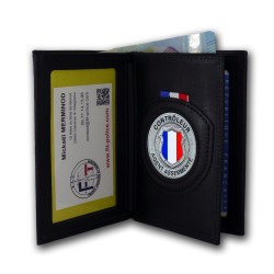 Portefeuille 3 volets Contrôleur Agent Assermenté Porte-Carte Police des Transports PCAD001AAPorte-Carte Police des Transports
